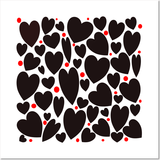 Black hearts Wall Art by designInk